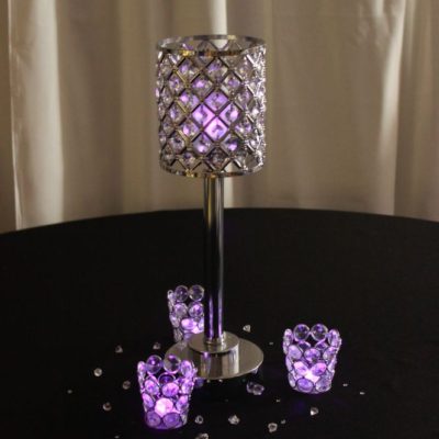 Crystal Pedestal Candleholder -18" with votives